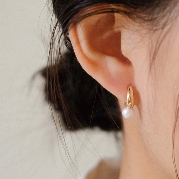 💛Minimal gold plated hoop earrings - Picture 2 of 4
